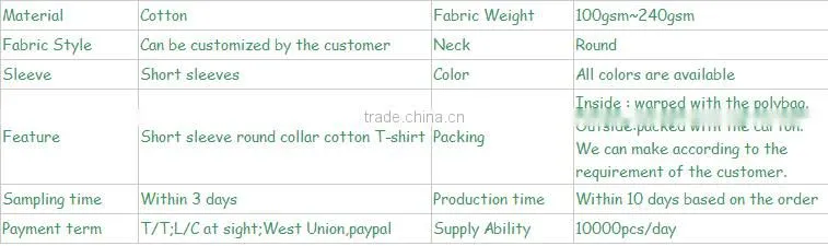 plain white 100% cotton t shirts for men printing