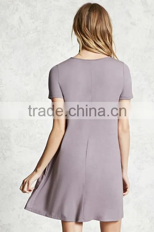 Woman Loose Short Sleeve Casual Dress