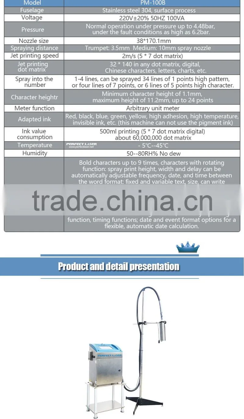 Perfect Laser- Carton continuous Industrial Inkjet Printer/ Case Coder/ Box expiry date printing machine