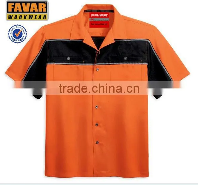 mens fire resistant hi visibility safety work shirt