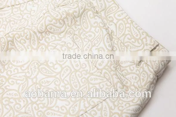 High Quality 100% Cotton Jacquard Fabric Womens New Fashion Trousers