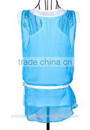 Promotional Top Quality daily wear smart casual sleeveless latest design girls top with belt