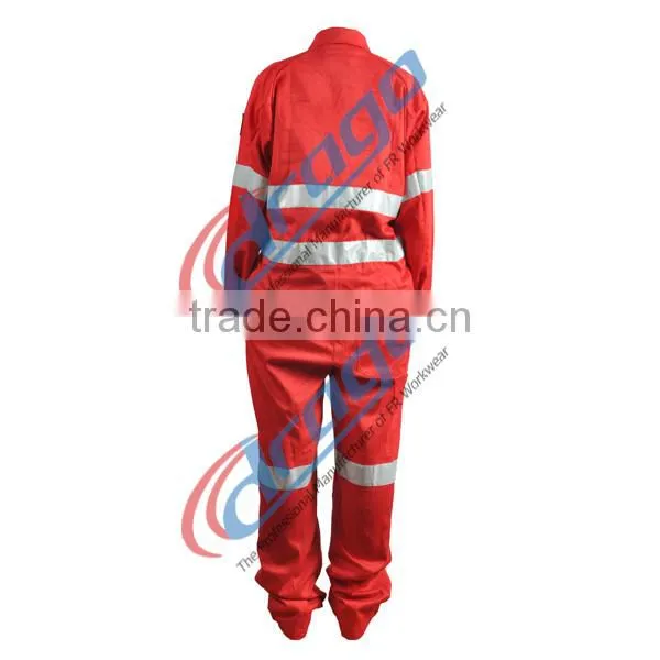 en471 100% Cotton flame prevention coverall for firefighting