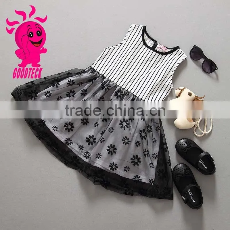 New arrival wholesale children sleeveless polka dot party dress