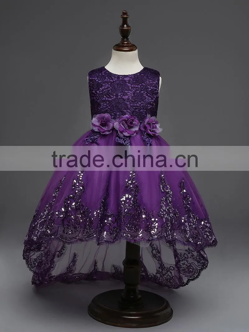 Customize frock design for baby girl 2017 Summer & Autumn kids baby girl dress colorful puffy flower dress children clothes