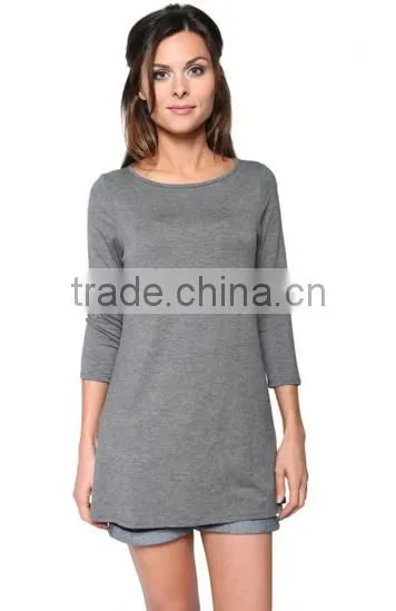Online Shopping China Clothes Long Flowy Elbow Sleeve Jersey Tunic For Women