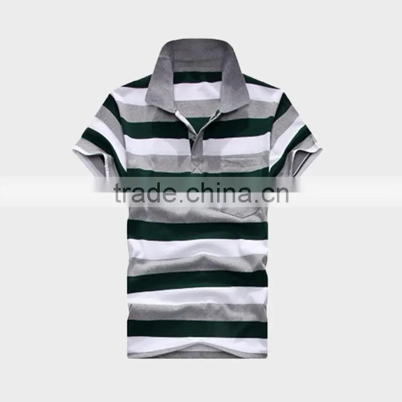 2015 Men's Bulk Polo Shirt With Block Stripe
