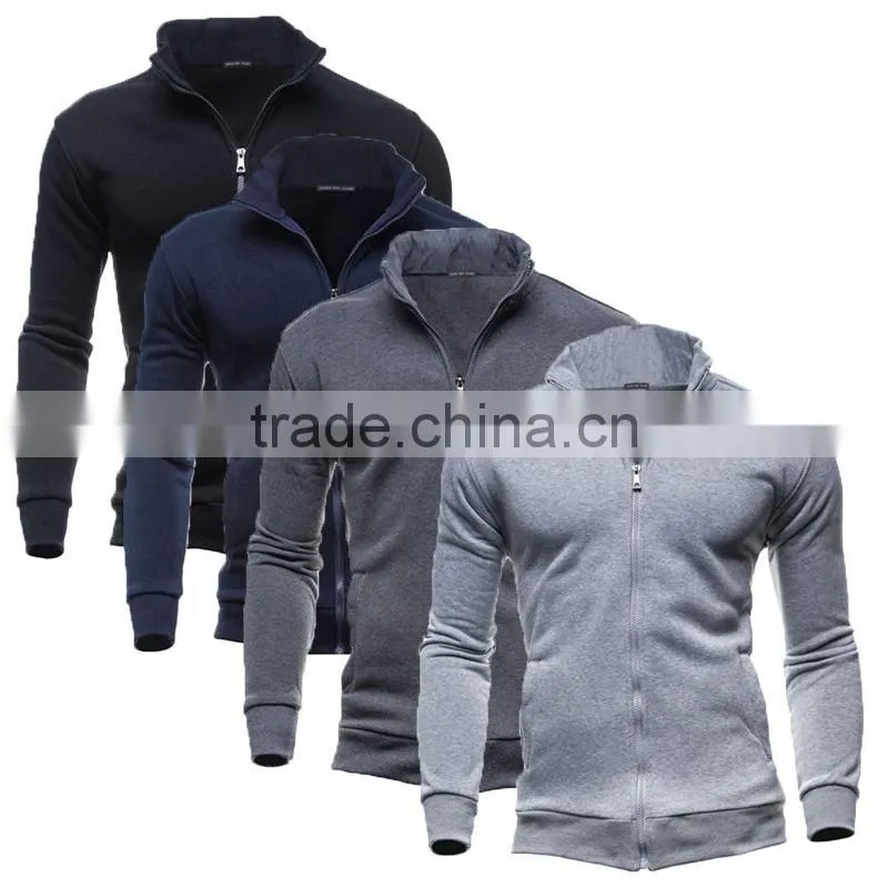 Wholesale blank custom hoodie sports gym tracksuit mens hoodies and sweatshirt cotton casual plain zipper hoodie with pocket