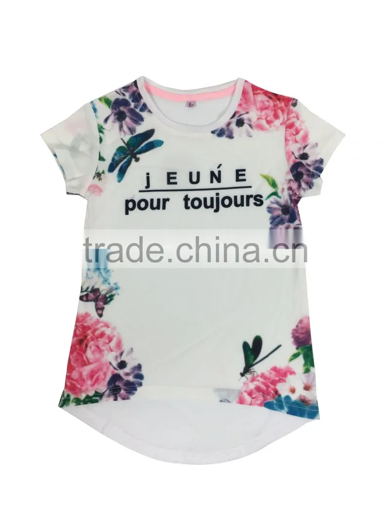 Hot selling young girls t-shirt OEM