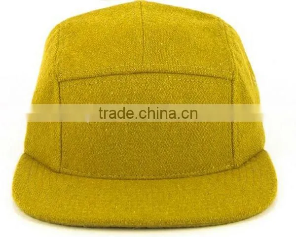 Woolen fabric no logo plain 5 panel hat sewing pattern