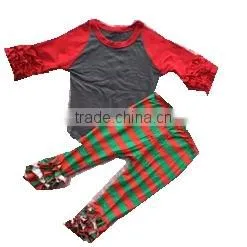 Factory price sales wholesale popular baby clothes girls and boys boutique stripe outfits