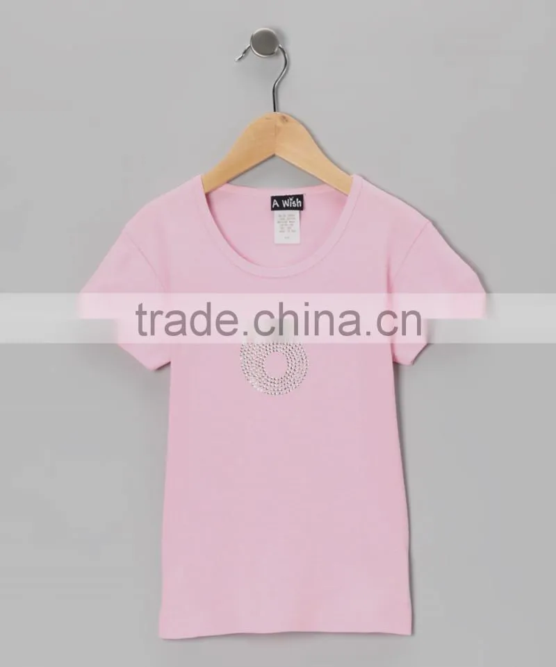 New Pink Summer Girl T Shirts Cotton Casual Girls Tee Fancy Children Wear GT90423-25