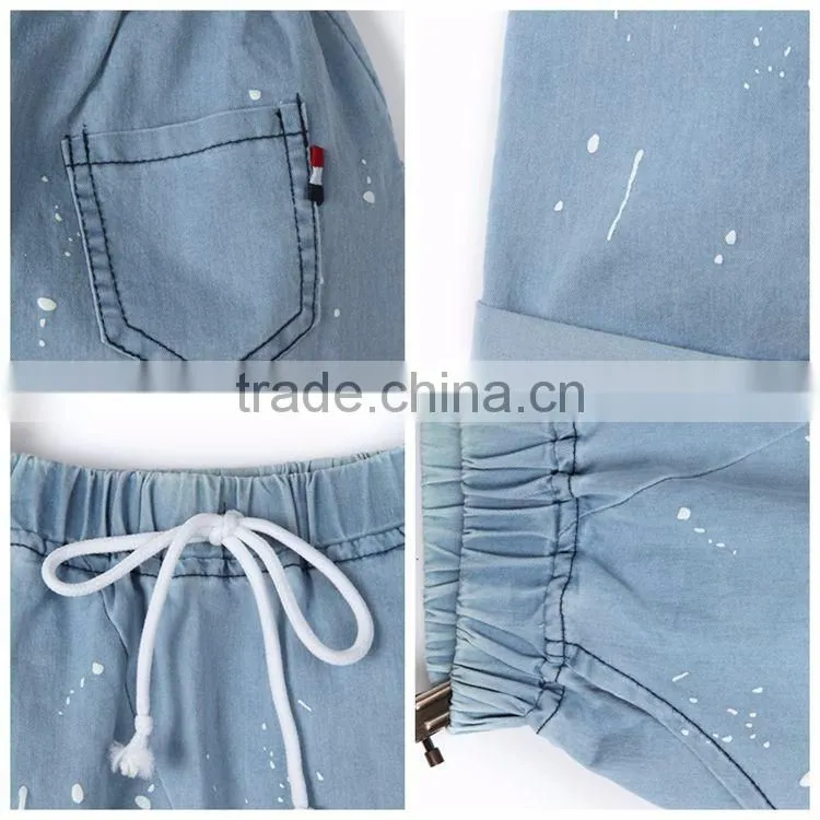 2016 most popular kids printed jeans fashion design harem pants for children