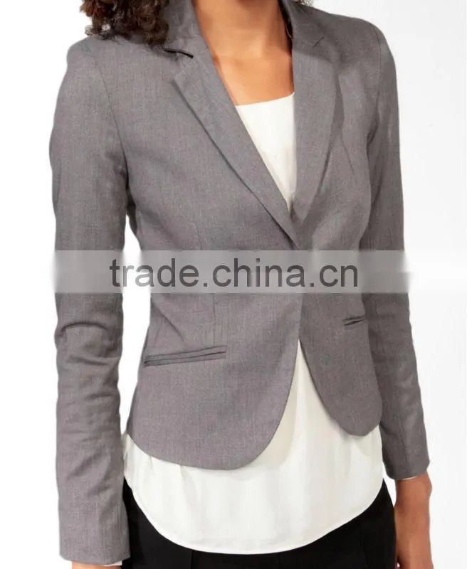 Solid Single Button Blazer