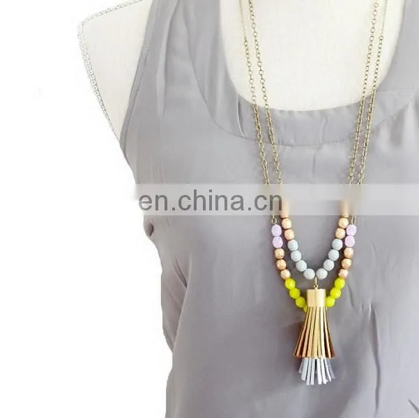 New Long Layered Gold Shark Tooth Pendant Necklace Bijuterias Atacado Colar