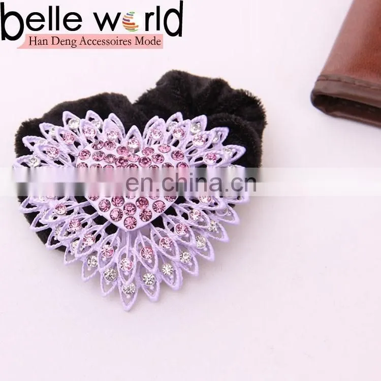 Fashion High Elasticity Heart-shape Rhinestone Fabric Hair Band