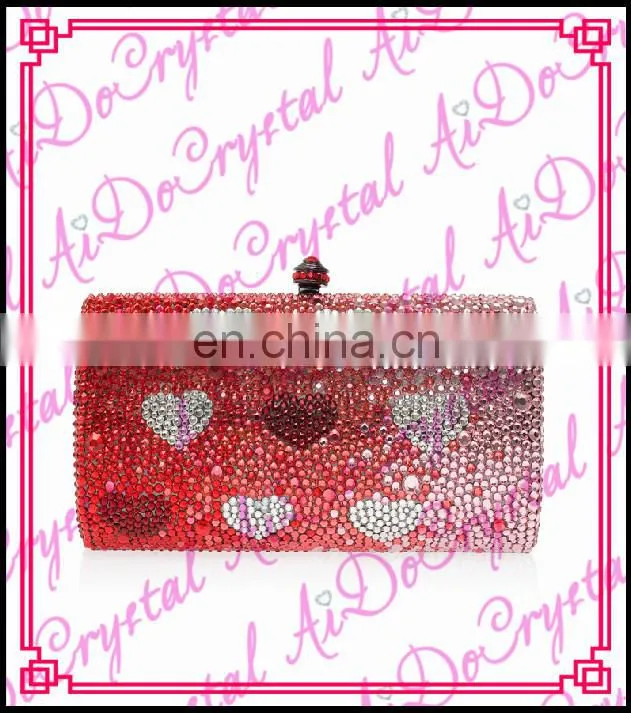 Aidocrystal handmade blown snowflake shinny fancy wedding italian detachable chain clutch/tote/ handbag for bridal girl