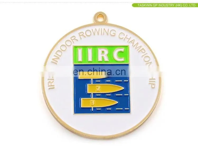 Gold logo cheap award sport medal with ribbons/lanyards