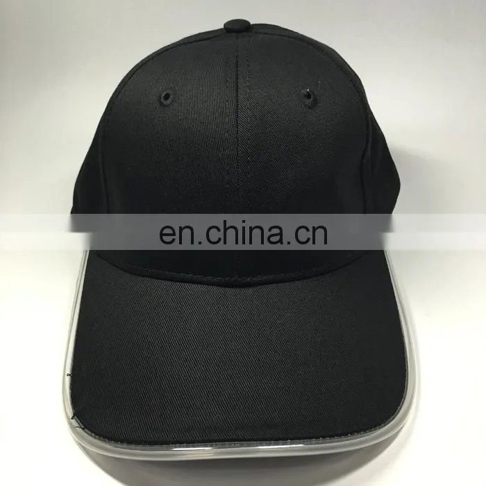 2017 new cool design 100% cotton cool led oem flashing Baseball hats caps