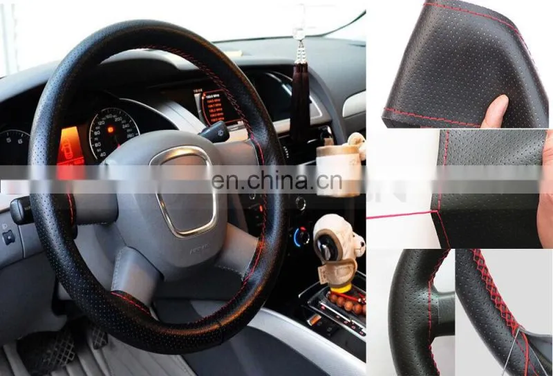 Hand Sewn Car Steering Wheel Sets Manufacturers Selling Universal For All Cars Real Leather Car Steering Wheel Cover