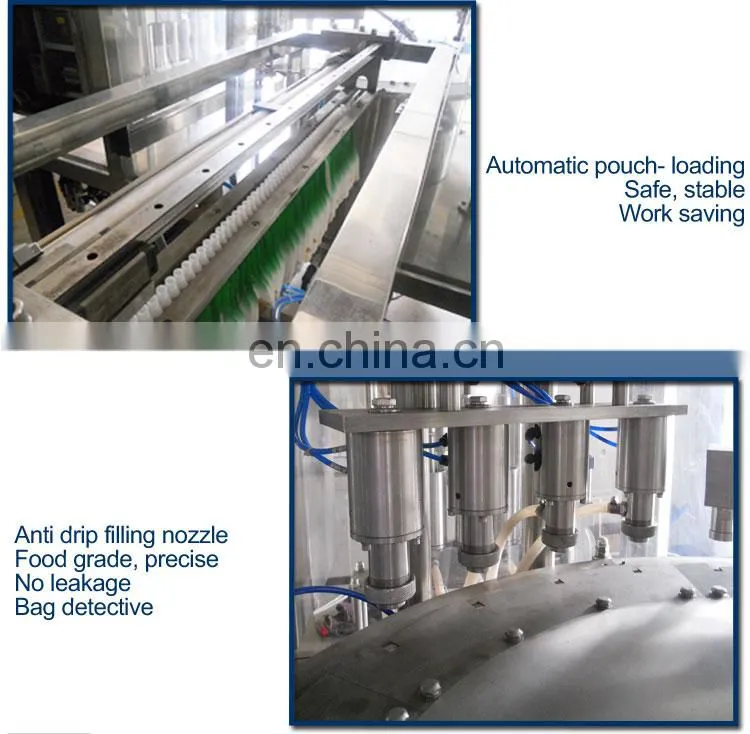 Spout pouch filling and capping machine jelly filling machine