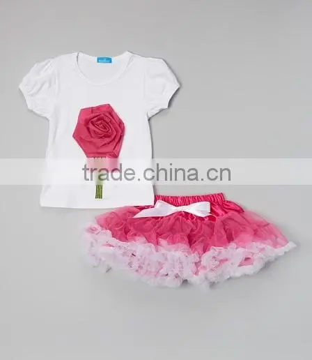 2014 new, three-dimensional flower girls, short-sleeved dress gauze tutu