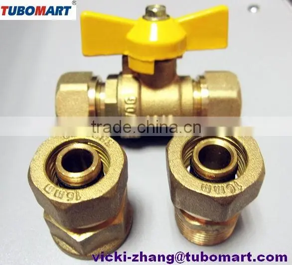 Gas compression fittings gas control valve for pex al pex gas pipe