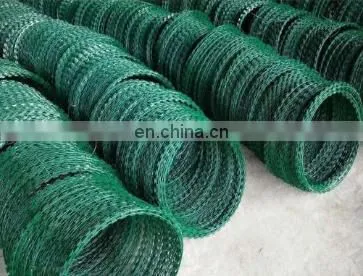 Barbed razor wire for security BTO-22 Galvanized Razor Barbed Wire Concertina Wire Coil for military