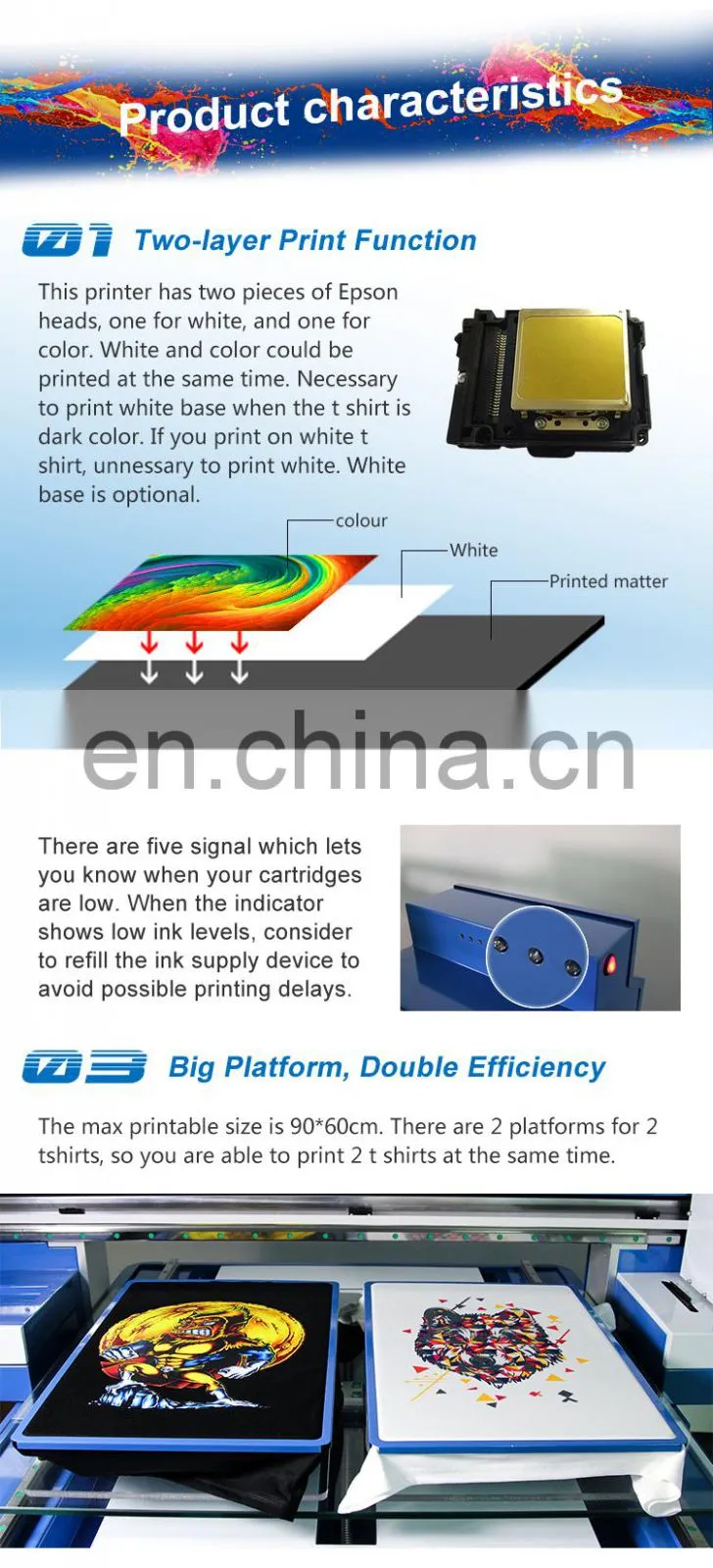 Double Station fabric printer digital textile t shirt printing machine