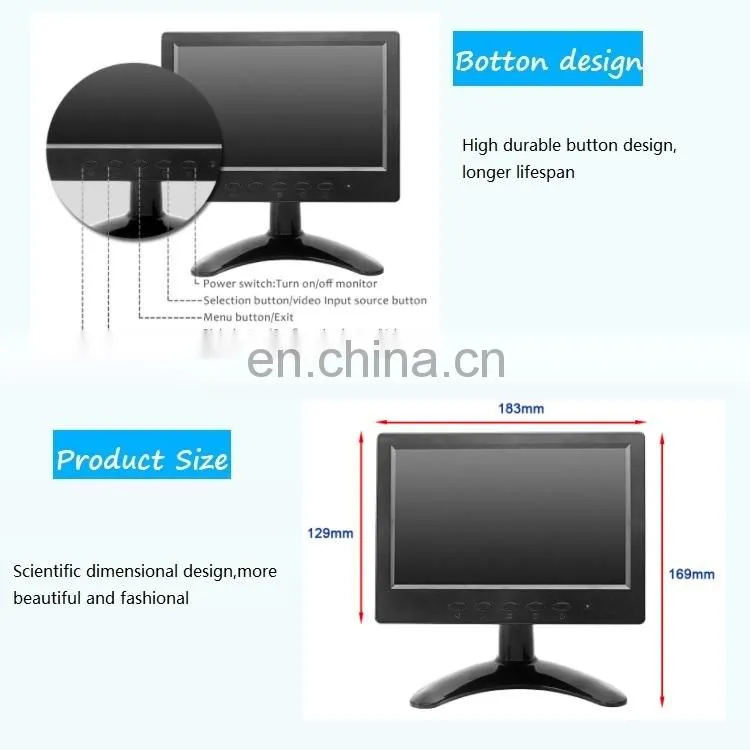 7inch outdoor industrial lcd touchscreen displays with resistive touch screen monitor pc