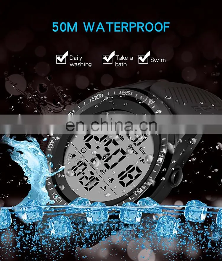 Sanda 6013 Multi Functional Digital Men Wristwatch Water Resistant LED Luminous Clock Sport Wrist Watches for Men