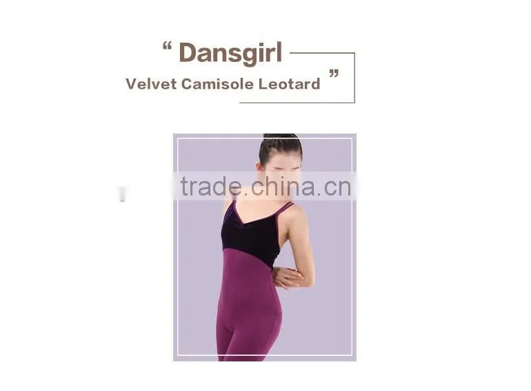 New Velvet Double Straps Stirrup Dance Unitards and Gymnastics Tights Girls