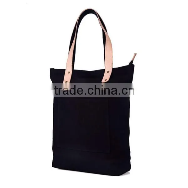 Eco Friendly Plain Black 24 oz Canvas Tote Bag,Cotton Canvas Tote Bag