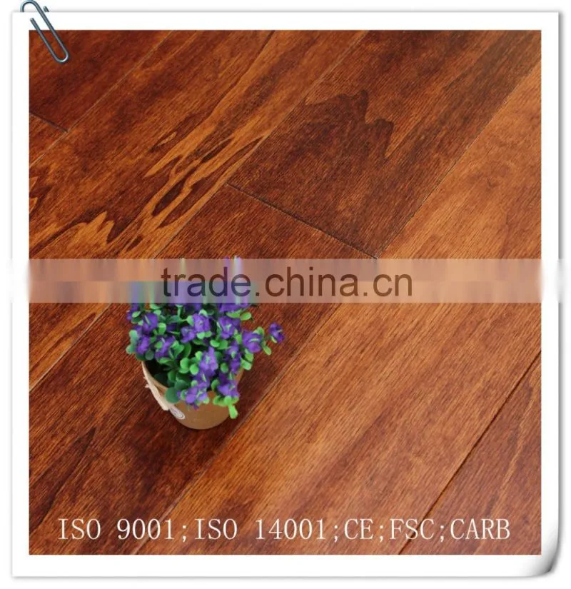 Handscraped Surface Poplar Multilayer Engineered Wood Flooring