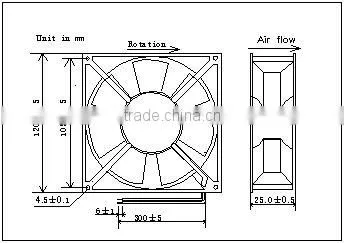 XD 12025 dc cooling axial fan