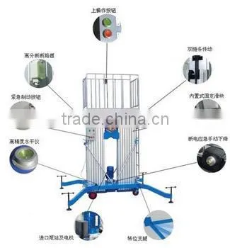 6-14m aluminium hydraulic alloy lifting platforms