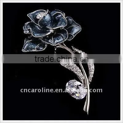 2012 New Design Vintage Crystal Flowery Brooch Pins