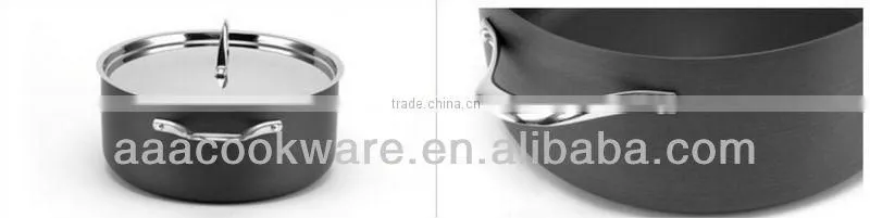 Stainless Steel Lid Charming Hard Anodized Aluminium Pot