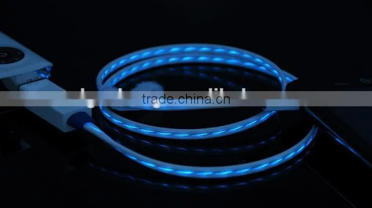 el data cable with glowing chasing light el wire usb cable micro usb 8pin lighting usb cbale led light for smartphones