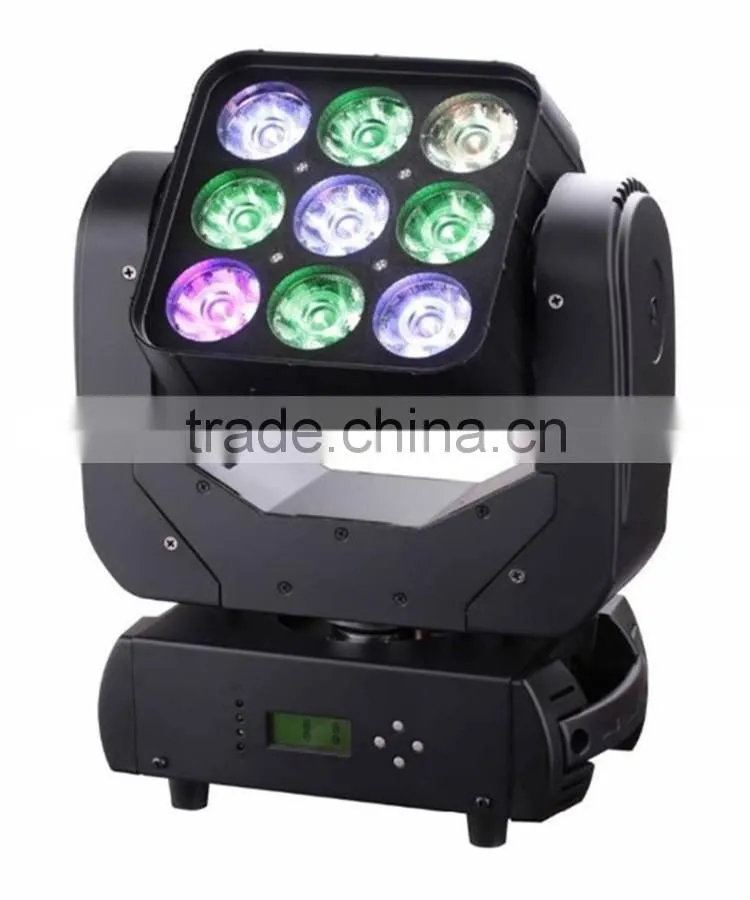 cheap 9pcs 3*3 4 in 1 led matrix moving head beam stage light