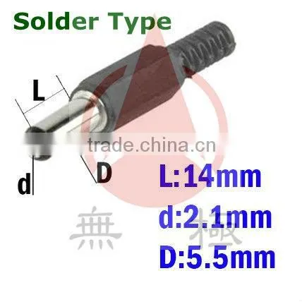 High Promotional DC Power Plug Laptop 2.1mm x 5.5mm - Right Angled Jack - L Shaped Jack with 13.5mm Barrel Length