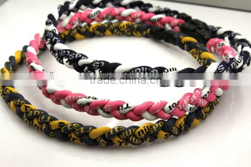 2014 hot sell braided sports necklace for baseball