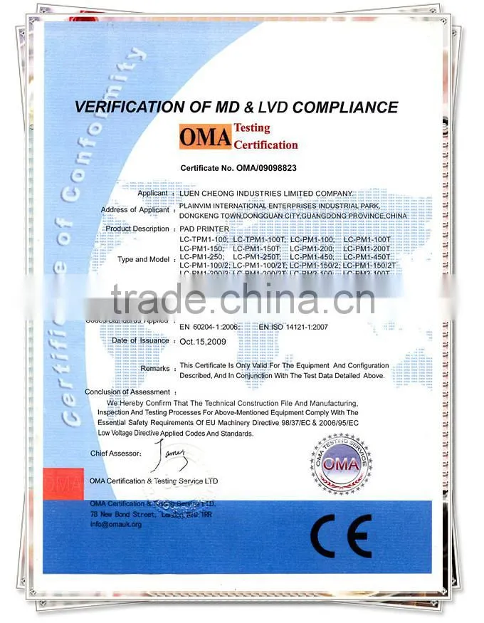 China pad printing machine for sunglasses, pen, lighter bottle LC-PM1-200