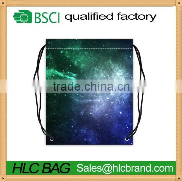 Nebula Pattern Polyester Fabric Basketball Drawstring Bags Drawstring Tote HL-PB039
