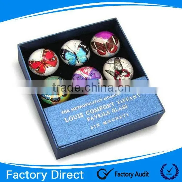 2015 Customized dome crystal glass fridge magnet