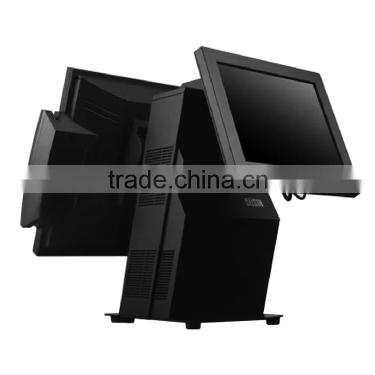 Bizsoft Dual screen BUSINPOS-D83 15''inch LED touch screen with 9.7 inch LED advertising screen POS terminal
