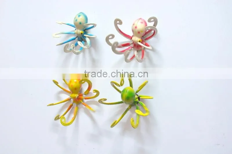 4 inch Plastic Glitter Surface 0ctopus Shapes Fridge Magnet for Tourism, Ornaments Gift Craft