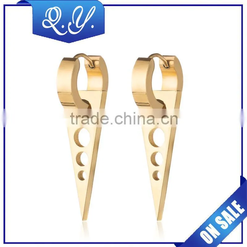 wholesale stainless steel fashion ear piercing new cheap two colors earrings designs made in China