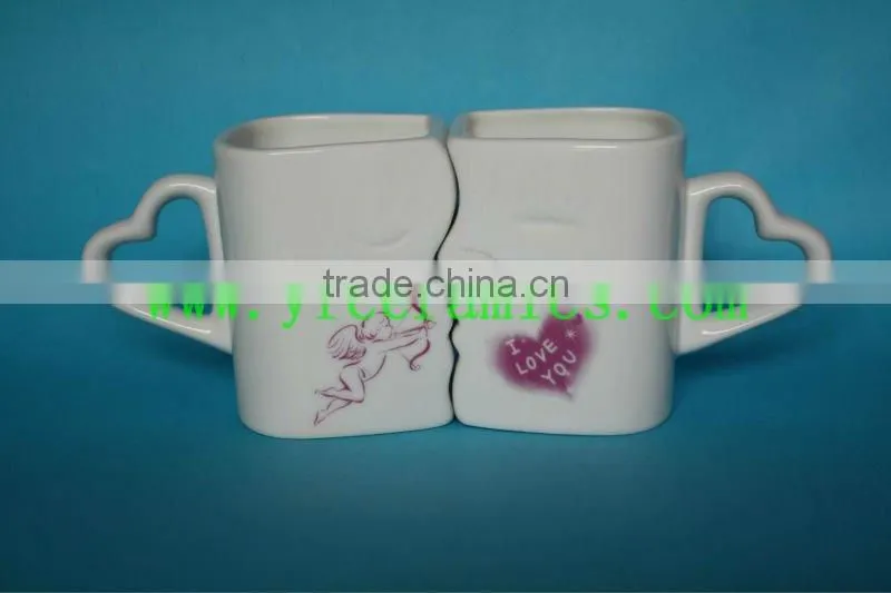 YF28026 heart shape handle valentine mug