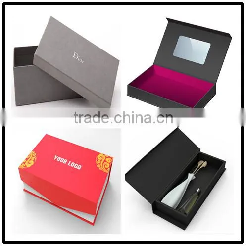 Custom logo designed upscale gift box,black paperboard packing box for gift
